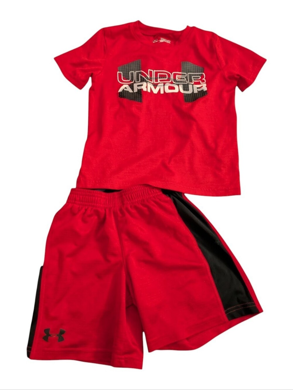 Under Armour Kids Red Logo Tee and Shorts Set